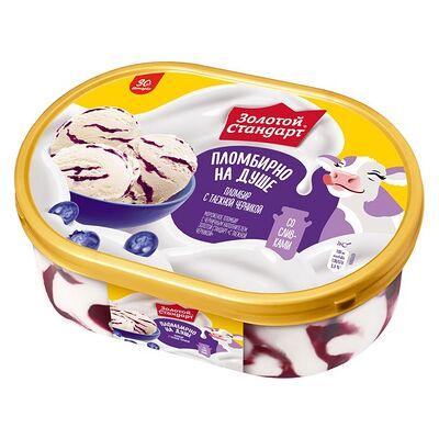 Золотой Стандарт мороженое пломбир с черникой в Ура! мороженое! по цене 763 ₽