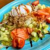Салат с семгой, яйцом пашот и кускус в Хачапури & Кофе по цене 620