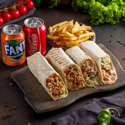 Шаурма классическая на двоих, картофель фри в Chef Doner 24 по цене 1139 ₽