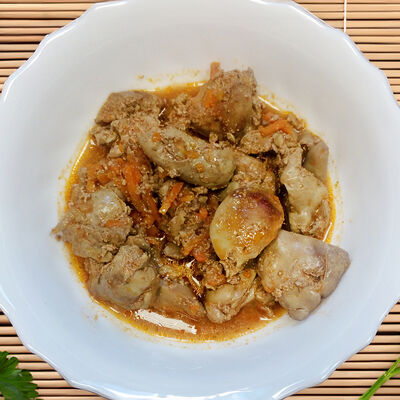 Куриная печень, тушенная в соусе в Бон аппетит по цене 122 ₽