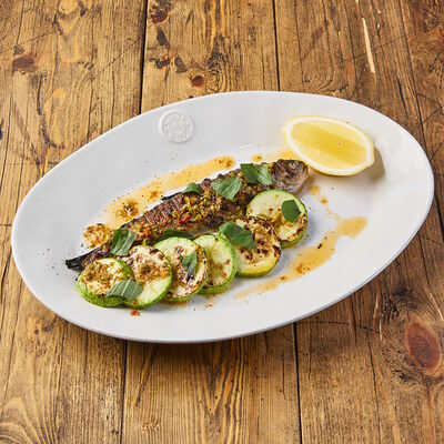 Форель с кабачком на углях в Сыроварня по цене 1350 ₽