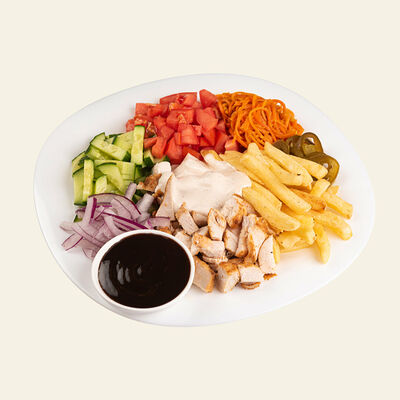 Шаверма на тарелке Барбекю в Томята Тосуши по цене 624 ₽