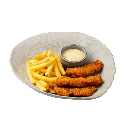Стрипсы куриные с фри в ИТЛЕ Bistro Halal по цене 420 ₽