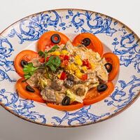 Теплый салат с куриной печенью в Анор