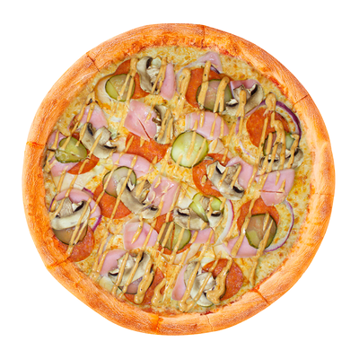 Мега пицца в Три соуса по цене 599 ₽