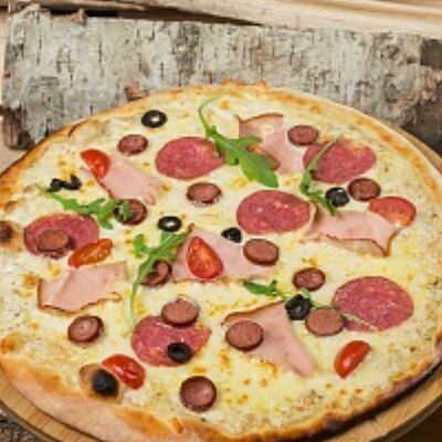 Пицца Охотник в БЫСТРАЯДОСТАВКА Pizza мангал шашлык пицца на дровах по цене 899 ₽