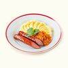 Колбаска охотничья с картофельным пюре и тушеной капустой в Пироговый Дворик по цене 329