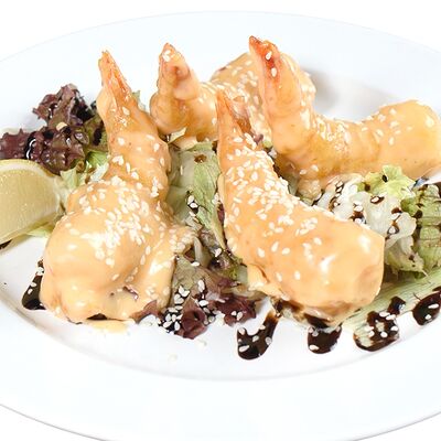 Тигровые креветки в темпурном кляре и соусе свит в Tempo Della Pizza по цене 560 ₽