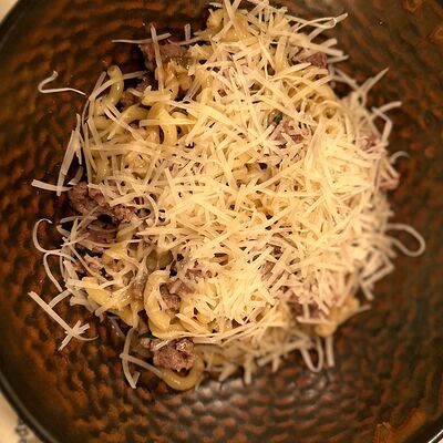 Макароны по-флотски в Геология по цене 390 ₽