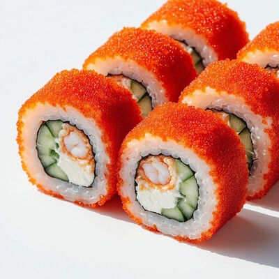 Роллы Калифорния с креветкой в Банхоф по цене 499 ₽