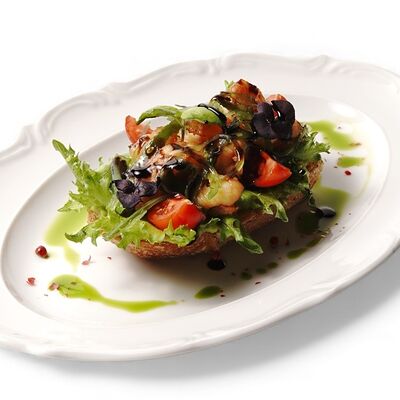 Брускетта с креветкой в Завтрак по цене 550 ₽