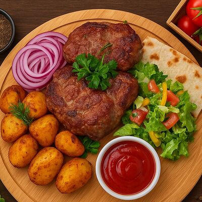 Комбо-обед со свиной шейкойв Мангал хаус по цене 770 ₽