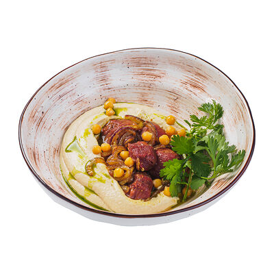 Утиные желудки конфи с хумусом в ИТЛЕ Стейк-кафе Halal по цене 430