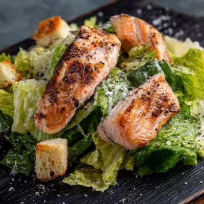 Салат Цезарь с лососем в Вилки-Палки по цене 499 ₽