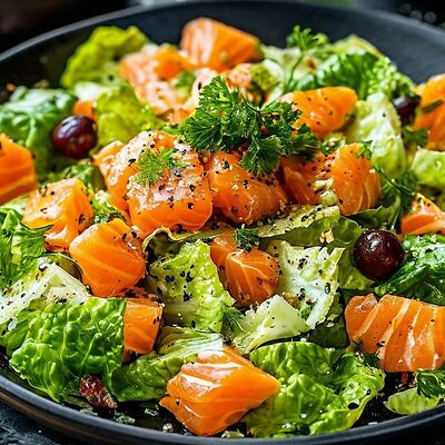 Салат Цезарь с лососем в Panorama по цене 670 ₽