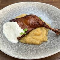 Утиный окорок с яблочным пюре в Houdini