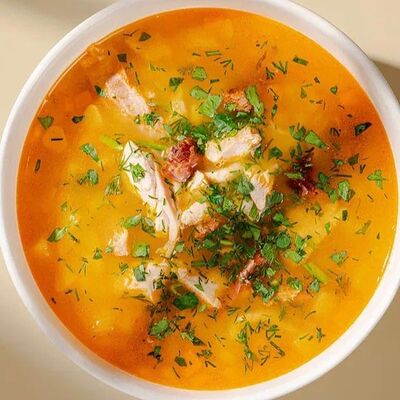 Гороховый суп с копчёностямив Рогалик по цене 247 ₽