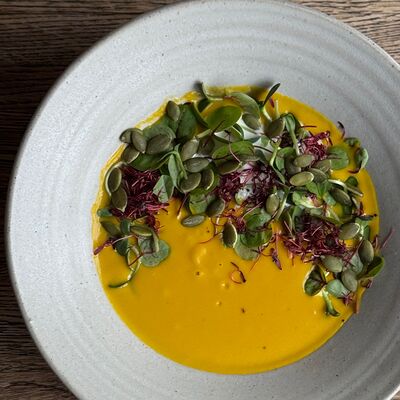 Тыквенный суп со страчателлой в Без рецепта по цене 1140 ₽