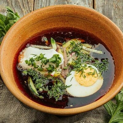 Окрошка на квасе в Баклажан в ТЦ 