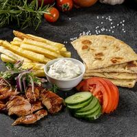 Сувлак открытый с курицей в Родос