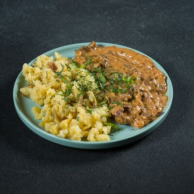 Строганов из мяса лося в Рюмочная Коллеги по цене 620 ₽