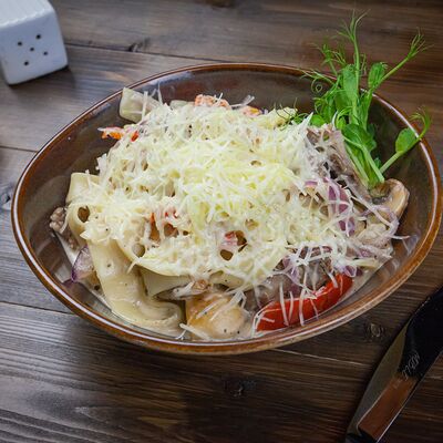 Паста с телятиной, перцем и шампиньонами в Формула вкуса по цене 828 ₽