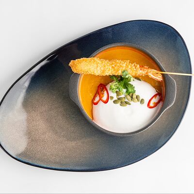 Тыквенный крем-суп карри с кокосовой пеной в Муссоны по цене 570 ₽