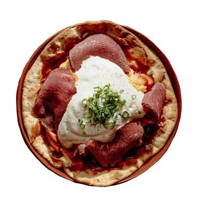 Тортилья с пастрами и скремблом в Sangre Fresca по цене 1030 ₽