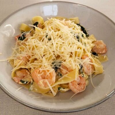 Паста с креветками в Марсель кафе-кондитерская по цене 928 ₽