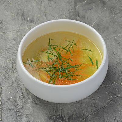 Куриный бульон с курой сувид и пастой птитим в Come Mode Cafe по цене 590 ₽