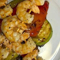 Креветки гриль с овощами в Камчатка