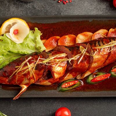 Скумбрия жареная в соевом соусе в Корё по цене 760 ₽