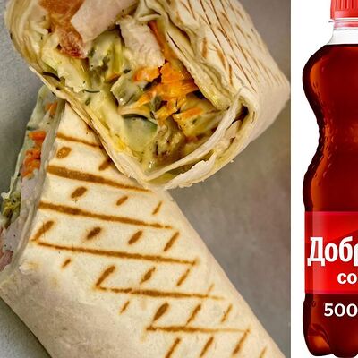 Комбо шаурма с курицей Макси и Добрый кола в Шашлык Шаурма на углях по цене 600 ₽