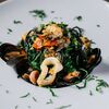 Черные спагетти с морепродуктами в Gioffre по цене 864