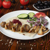 Грибы, запеченные с курдюком в Водопад