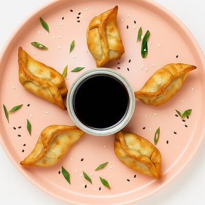 Азиатские пельмени с креветкой и курицей в Panga Banga по цене 585 ₽