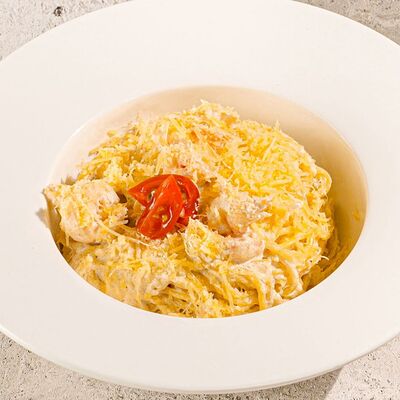 Спагетти с креветками в Stories по цене 590 ₽