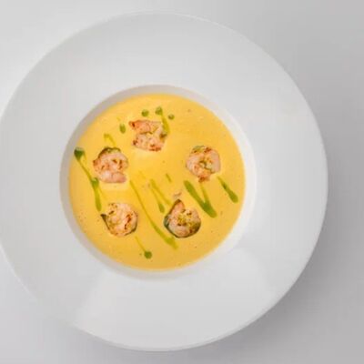 Крем суп с креветками в Мидийное место по цене 790 ₽