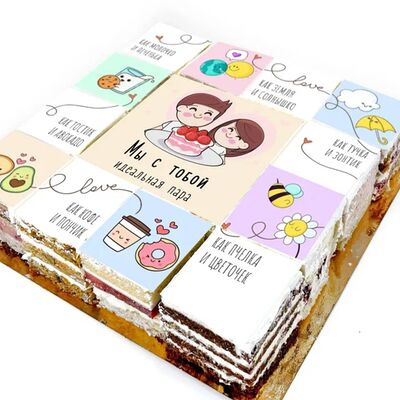 Торт-открытка Идеальная пара в Кондитерская Конфетка Питер по цене 3000 ₽