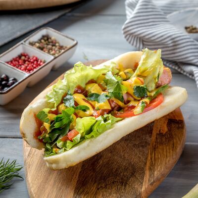Хот-дог с овощами в Гурмания по цене 239 ₽