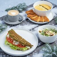 Логотип Vaffel Норвежские вафли, завтраки, кофе