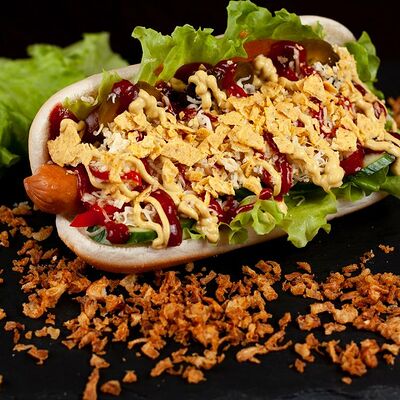 Хот-дог супер в HotDogger на Белорусской по цене 320 ₽