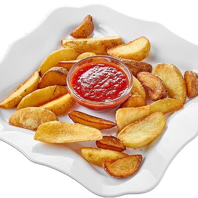 Картофель по-деревенски с кетчупом в Любимая по цене 180 ₽