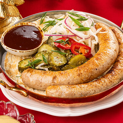 Купаты куриные на мангале с квашеной капустой в Урюк по цене 890 ₽