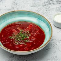 Борщ с телятиной в Папаха