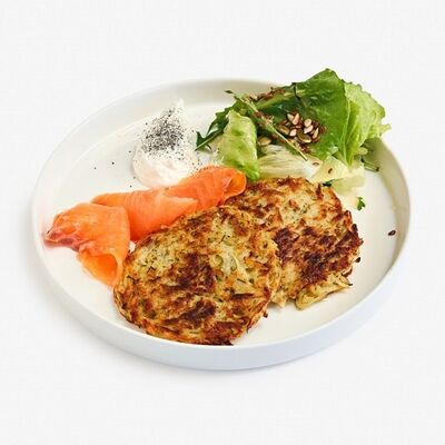 Драники с лососем в Блеск по цене 680 ₽