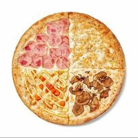 Пицца Четыре вкуса на толстом тесте в Томат и чеддер
