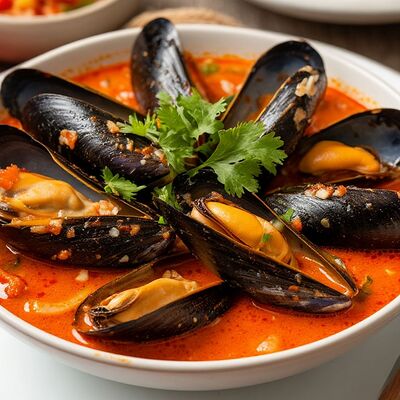 Мидии в соусе Том ям в Gastrobar Лучшая еда с доставкой по городу по цене 1020 ₽