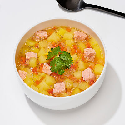 Новая уха из семги в Много лосося по цене 300