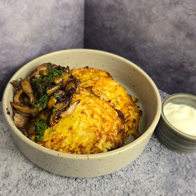 Драники с ассорти из грибов в Сытый гусь по цене 480 ₽